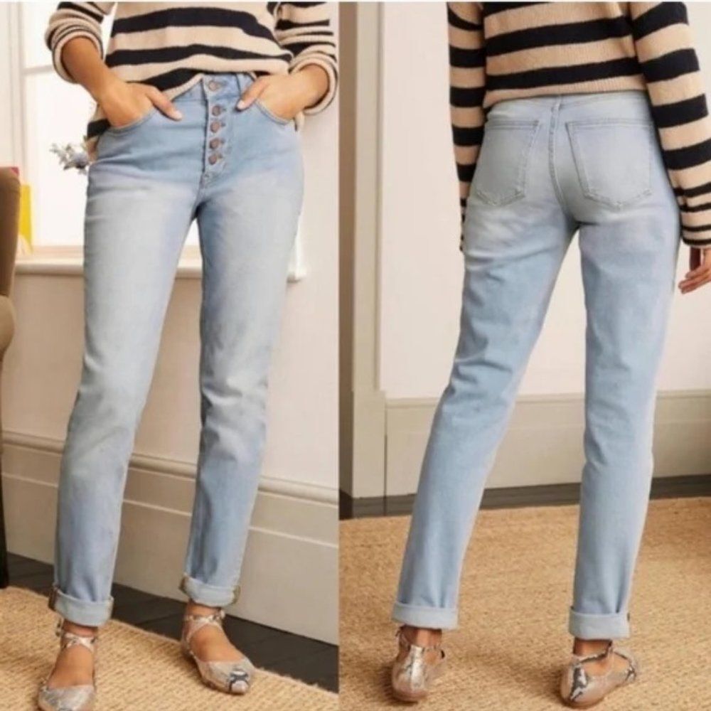 Boden - Girlfriend Jeans button fly light wash - size 8/29 Petite